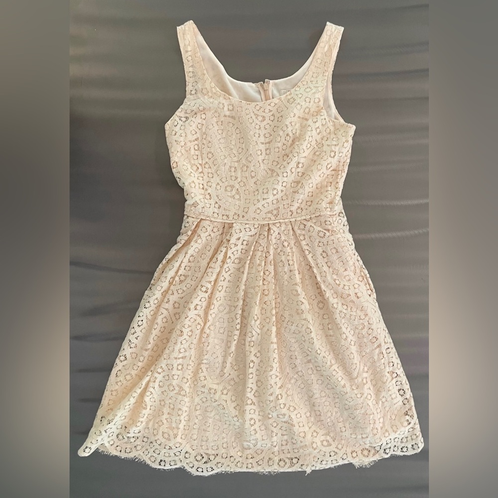 J. Crew cream lace A-Line Dress (Size 0)